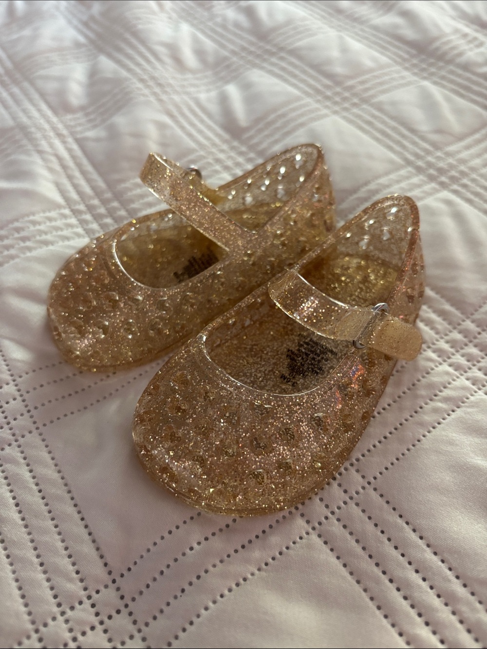 Girls' Glitter Jelly Mary Jane Shoes - Gold